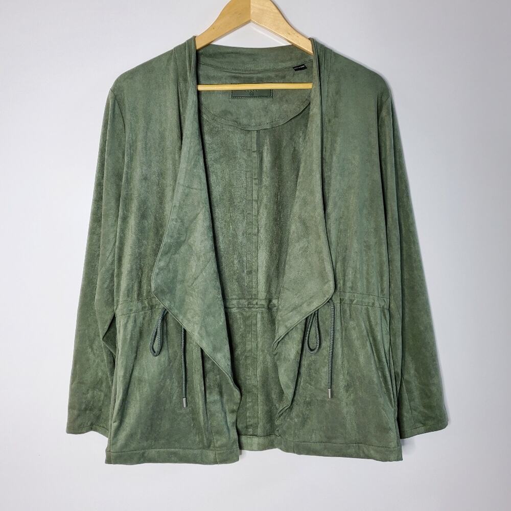BLANKNYC Faux Suede Drape front Jacket In Olive  Medium Excellent condition